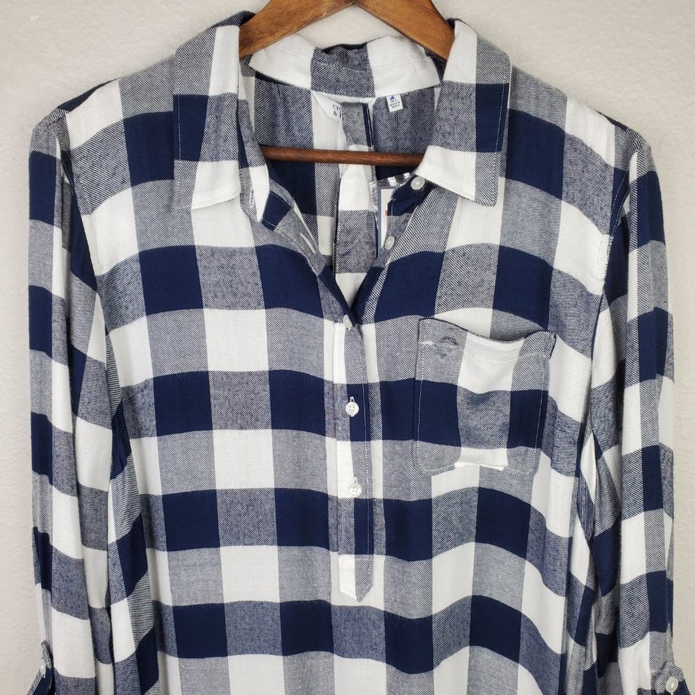 Crown & Ivy Long Sleeve Gingham Shirt Dress - Picture 3 of 8
